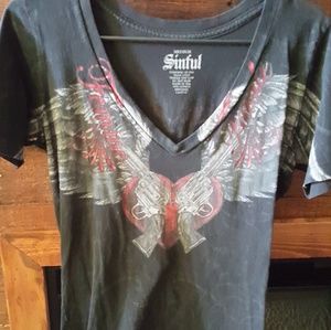 Sinful v-neck tee